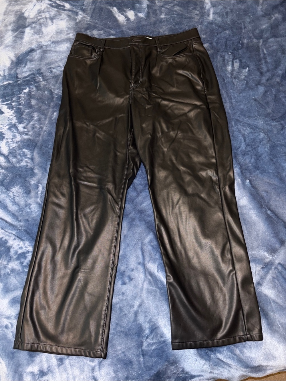 LOFT Black Faux Leather Pants